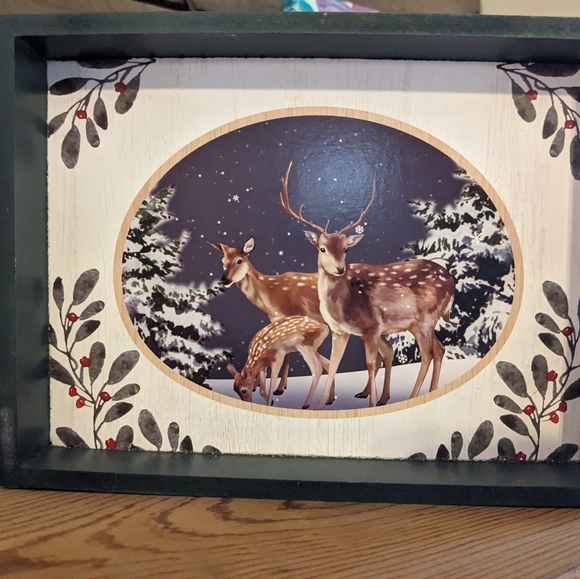 🚨 $5 w/Bundle Purchase 🔥 Set of 3 Deer in Snowy Woods Signs Decor NEW - Picture 2 of 8